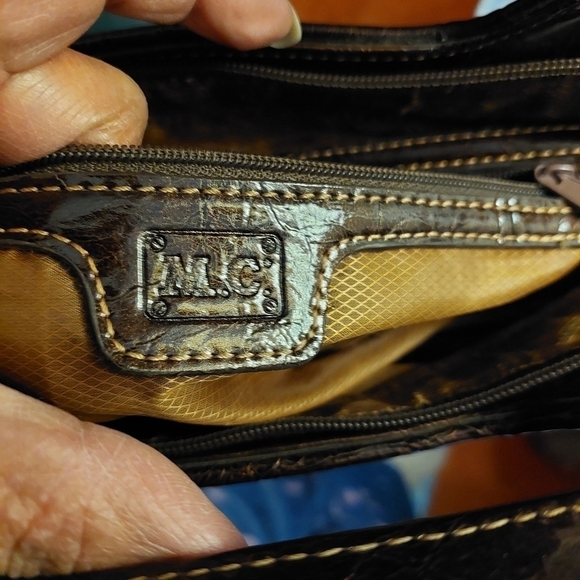 Vintage* MC Marc Chantal Croc Embossed Handbag Satchel - Picture 7 of 11